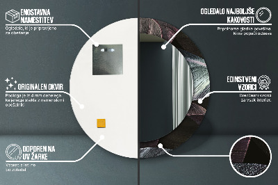 Espelho redondo decorativo Folhas tropicais escuras