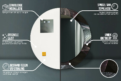 Espelho redondo decorativo Folhas tropicais escuras