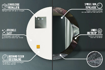 Espelho redondo decorativo Folhas tropicais escuras