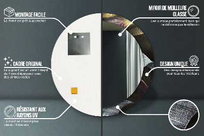 Espelho redondo decorativo Folhas tropicais escuras