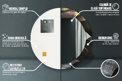 Espelho redondo decorativo Folhas tropicais escuras