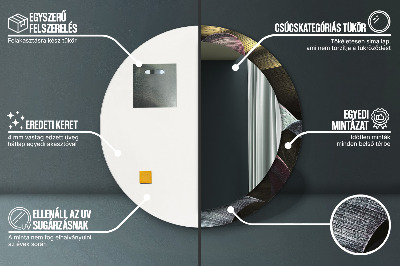 Espelho redondo decorativo Folhas tropicais escuras