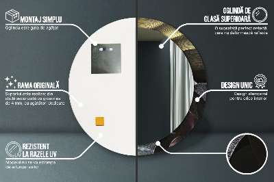 Espelho redondo decorativo Folhas tropicais escuras