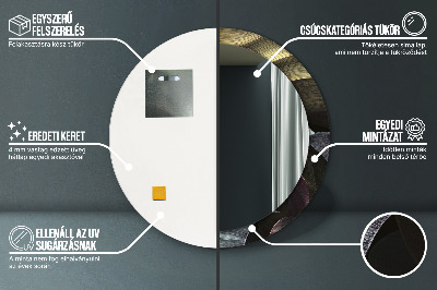 Espelho redondo decorativo Folhas tropicais escuras