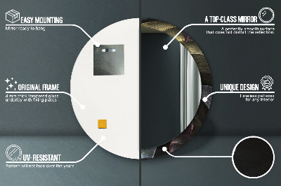 Espelho redondo decorativo Folhas tropicais escuras