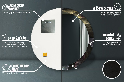 Espelho redondo decorativo Folhas tropicais escuras