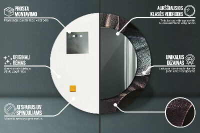 Espelho redondo decorativo Folhas tropicais escuras