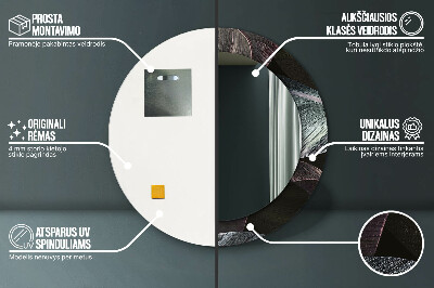 Espelho redondo decorativo Folhas tropicais escuras