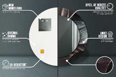 Espelho redondo decorativo Folhas tropicais escuras