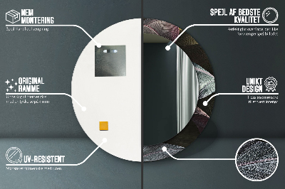 Espelho redondo decorativo Folhas tropicais escuras