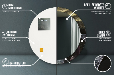 Espelho redondo decorativo Folhas tropicais escuras