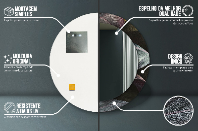 Espelho redondo decorativo Folhas tropicais escuras