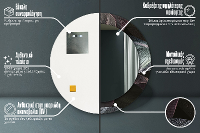 Espelho redondo decorativo Folhas tropicais escuras