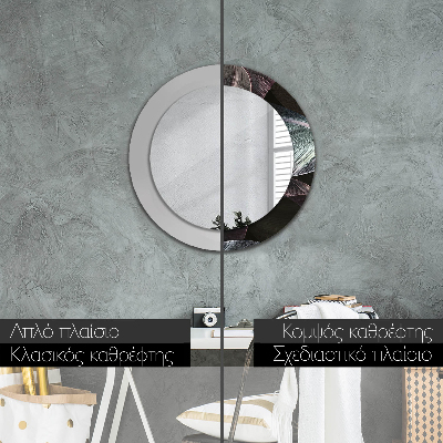 Espelho redondo decorativo Folhas tropicais escuras