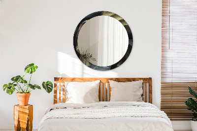 Espelho redondo decorativo Folhas tropicais escuras