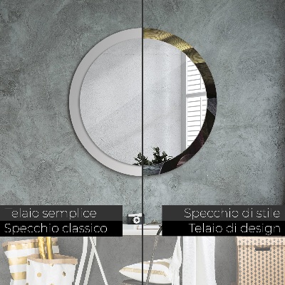 Espelho redondo decorativo Folhas tropicais escuras