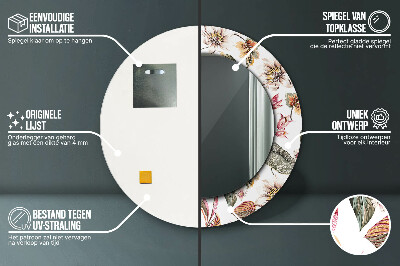 Espelho redondo decorativo Flores vintage