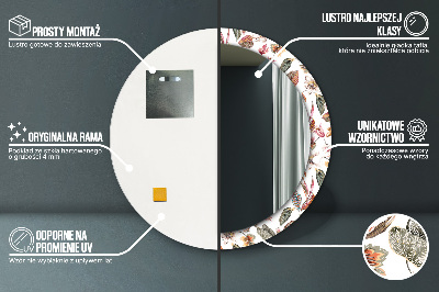 Espelho redondo decorativo Flores vintage