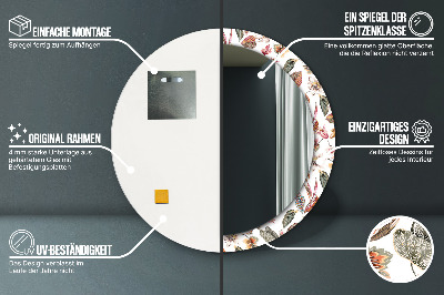 Espelho redondo decorativo Flores vintage