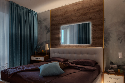 Espelho quadrado com iluminação LED