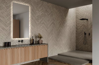 Espelho quadrado com iluminação LED