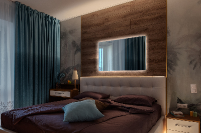 Espelho quadrado com iluminação LED