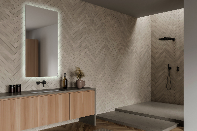 Espelho quadrado com iluminação LED