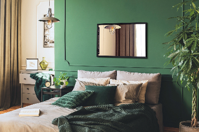 Espelho decorativo retangular com moldura preta