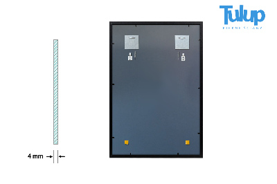 Espelho decorativo retangular com moldura preta