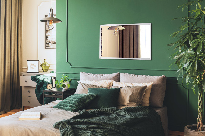 Espelho decorativo retangular com moldura branca