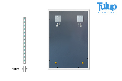 Espelho decorativo retangular com moldura branca