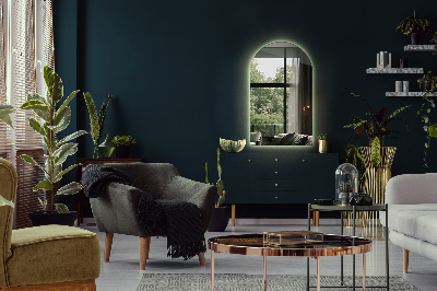 Espelho em arco com iluminação LED