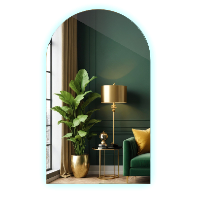 Espelho em arco com iluminação LED