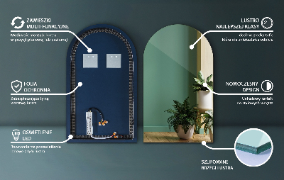 Espelho em arco com iluminação LED