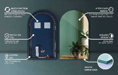 Espelho em arco com iluminação LED