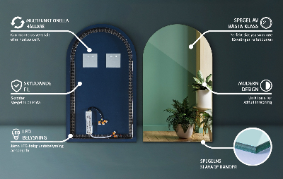 Espelho em arco com iluminação LED