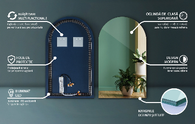 Espelho em arco com iluminação LED