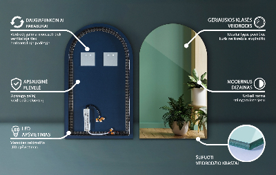 Espelho em arco com iluminação LED