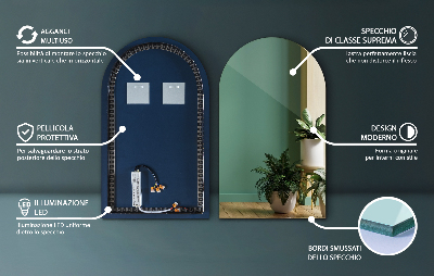 Espelho em arco com iluminação LED