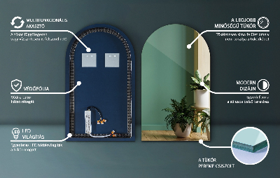 Espelho em arco com iluminação LED