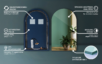 Espelho em arco com iluminação LED