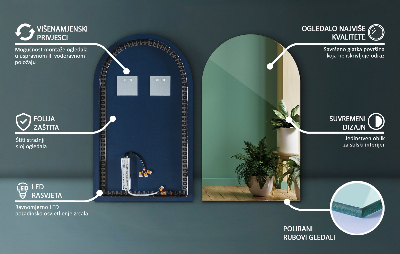 Espelho em arco com iluminação LED