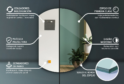 Espelho meia lua design moderno