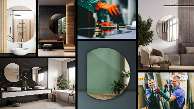 Espelho meia lua design moderno