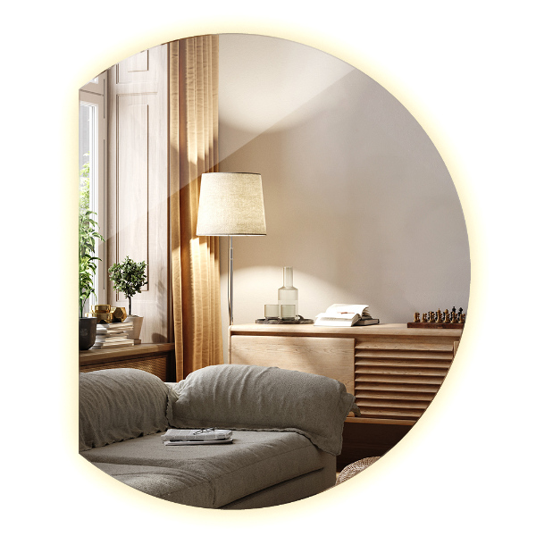 Espelho com corte reto com LED