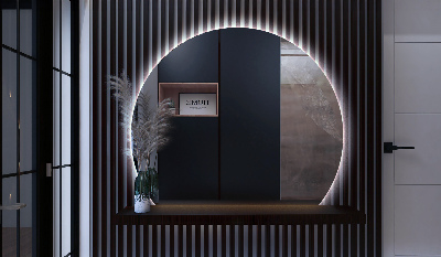 Espelho com corte reto com LED