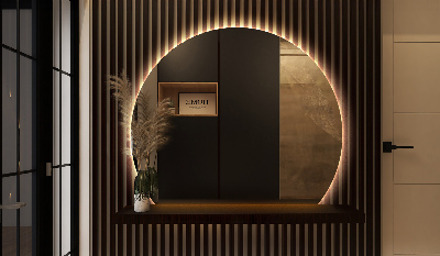 Espelho com corte reto com LED