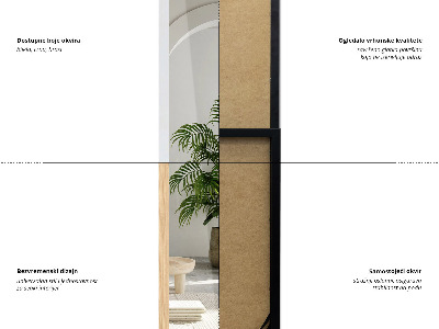 Espelho de pé com moldura branca 36x156 cm