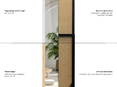 Espelho de pé com moldura branca 36x156 cm