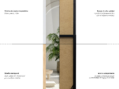 Espelho de pé com moldura preta 36x156 cm